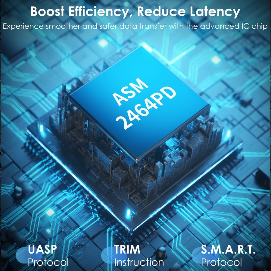 WAVLINK 40Gbps PCIe NVMe SSDエンクロージャ、m.2 ssd 外付けケース、USB4外付けハードドライブエンクロージャ、22_5