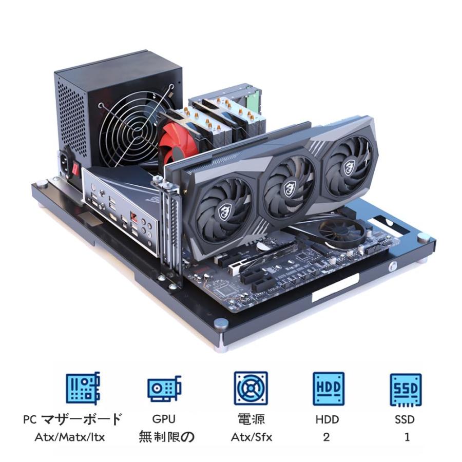 CRBUKESI DIY PC ケース ホルダー 開放型 金属製です ATX MATX ITX用