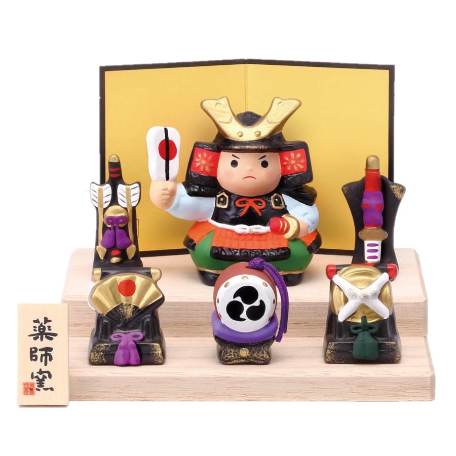 薬師窯 錦彩わらべ大将（平飾り） 5806 【五月人形 端午の節句 男の子