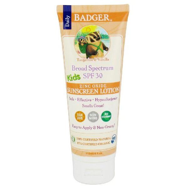 メール便送料無料 バジャー オーガニック 子供用日焼止めローション T&VSPF30 87ml | BADGER