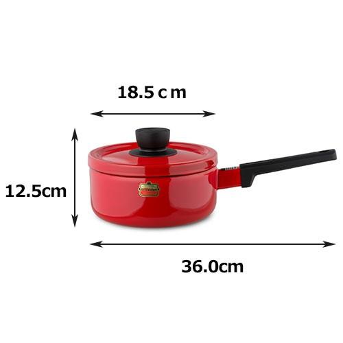 片手鍋 ソースパン ソリッド 18cm 蓋付き 鍋 琺瑯 富士ホーロー