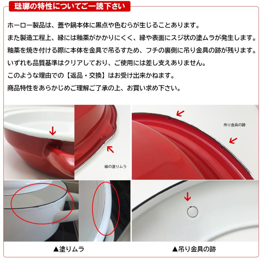 富士ホーロー 両手鍋 20cm キャセロール IH ガス火 対応 琺瑯 ホーロー 鍋 浅型 ソリッド | Solid Series | 08