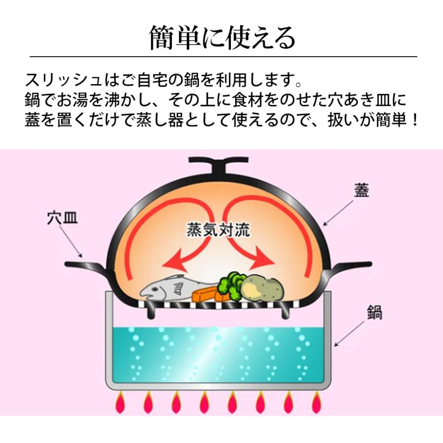 蒸し器 スリッシュ 美濃焼 日本製 レシピ付き slish 陶器 蒸し鍋 蒸し皿 スチーマー スタンダード 蒸し煮 スチーム調理器 鍋 浅型 深型 蒸し野菜 温野菜 | ブランド登録なし | 05