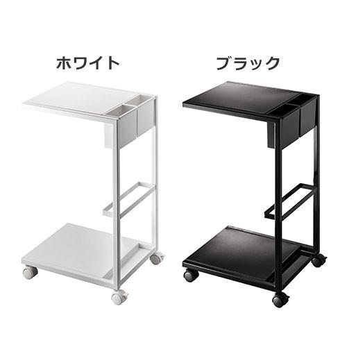 山崎実業 tower サイドテーブル ワゴン タワー キャスター付き 机 ラック ポケット マガジンラック 返品不可 | tower | 01
