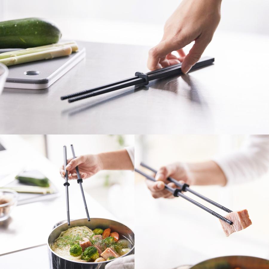 山崎実業 tower シリコーン 菜箸 タワー 食洗機対応 滑りにくい 箸 はし 菜ばし シリコン キッチン キッチンツール 台所 料理箸 | tower | 07