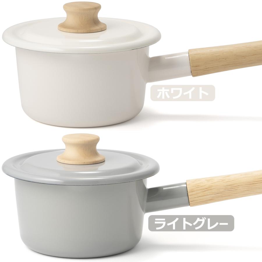 Cotton Series ミルクパン 鍋 ih 14cm 片手鍋 蓋付き コットン IH 直火 ホーロー 琺瑯 富士ホーロー ハニーウェア ...