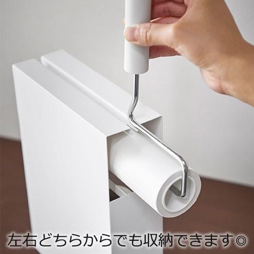 山崎実業 tower カーペットクリーナー スタンド コロコロ 収納 コロコロスタンド タワー ホワイト ブラック | tower | 04