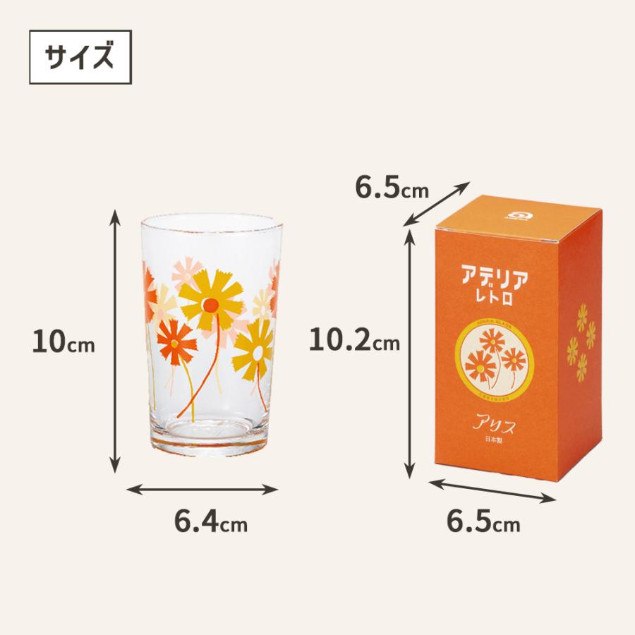 ADERIA アデリアレトロ 中コップ グラス ガラス コップ 昭和