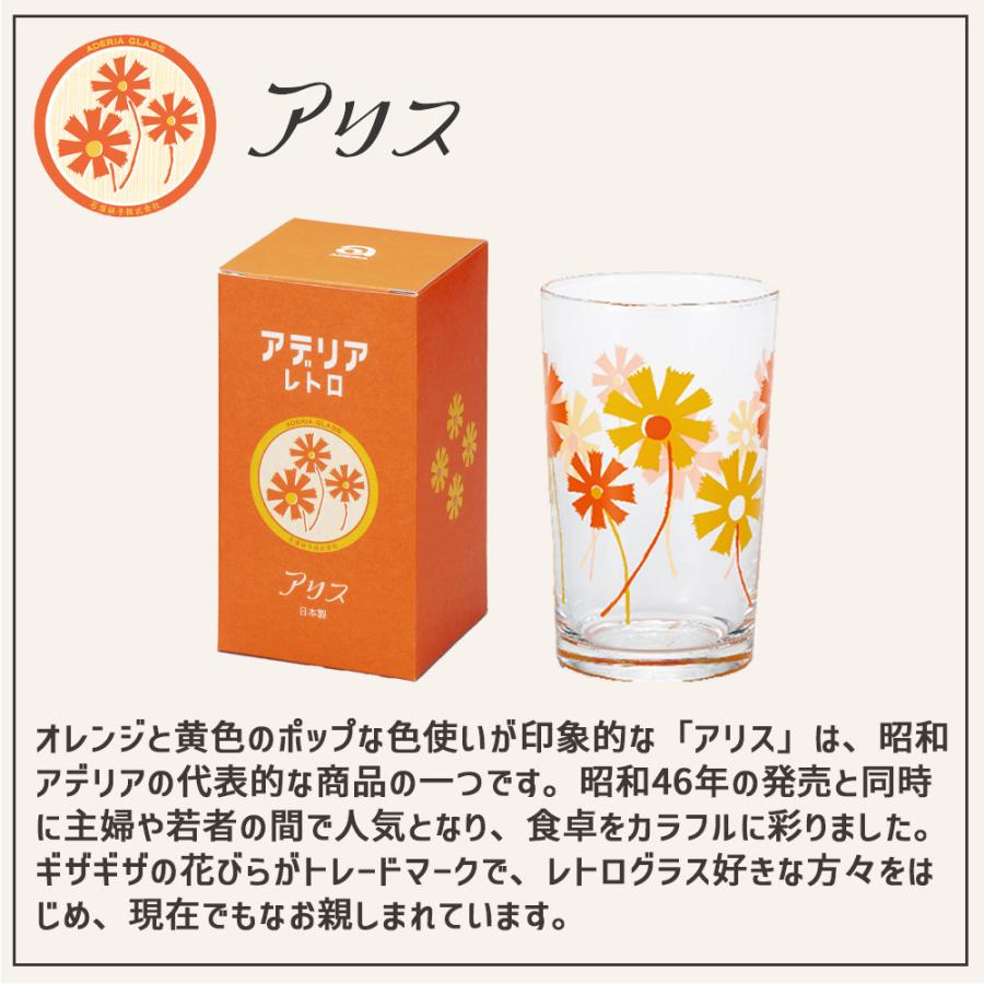 アデリアレトロ 中コップ グラス ガラス コップ 昭和 レトロ 食器 雑貨 花柄 ポップ アデリア | ADERIA | 12