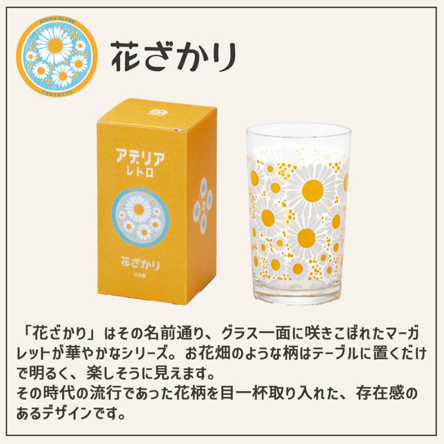 アデリアレトロ 中コップ グラス ガラス コップ 昭和 レトロ 食器 雑貨 花柄 ポップ アデリア | ADERIA | 15