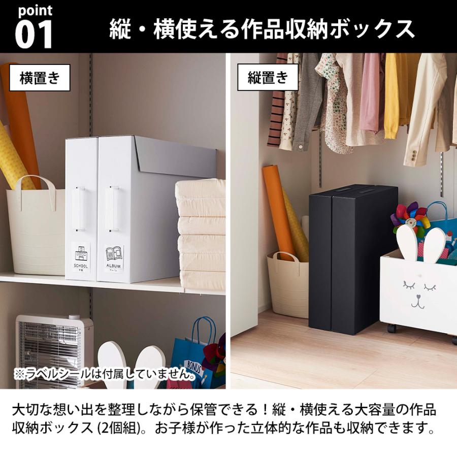 tower 山崎実業 作品収納ボックス タワー 2個組 A2サイズ ケース