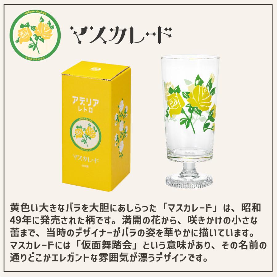 アデリアレトロ 脚付き グラス ガラス コップ 足付き 昭和 レトロ 食器 雑貨 花柄 アデリア | ADERIA | 15