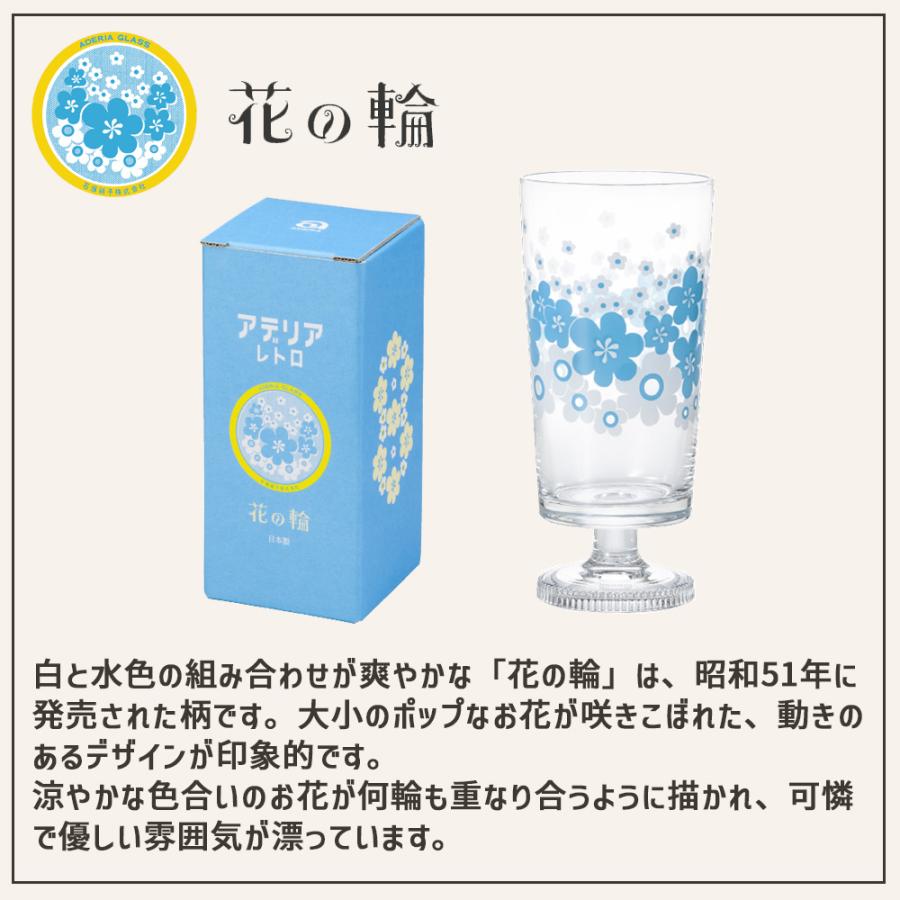 アデリアレトロ 脚付き グラス ガラス コップ 足付き 昭和 レトロ 食器 雑貨 花柄 アデリア | ADERIA | 17
