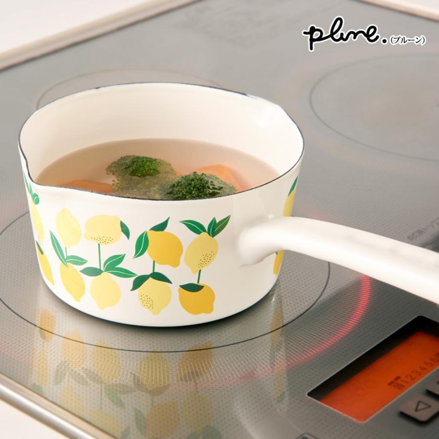 片手鍋 15cm 1.2L ホーロー両口ミルクパン プルーン ホーロー鍋 日本製