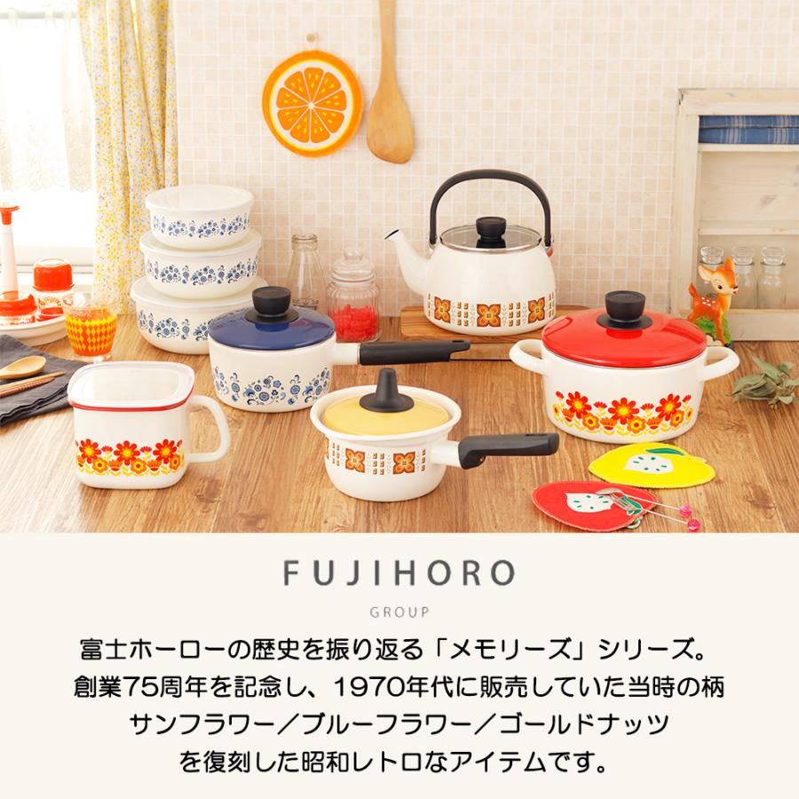 Memories 保存容器 ホーロー メモリーズ 丸型容器 16cm 昭和レトロ