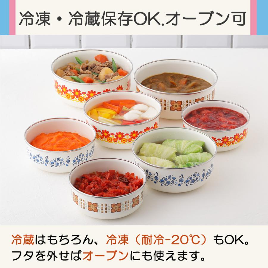 Memories 保存容器 ホーロー メモリーズ 丸型容器 16cm 昭和レトロ