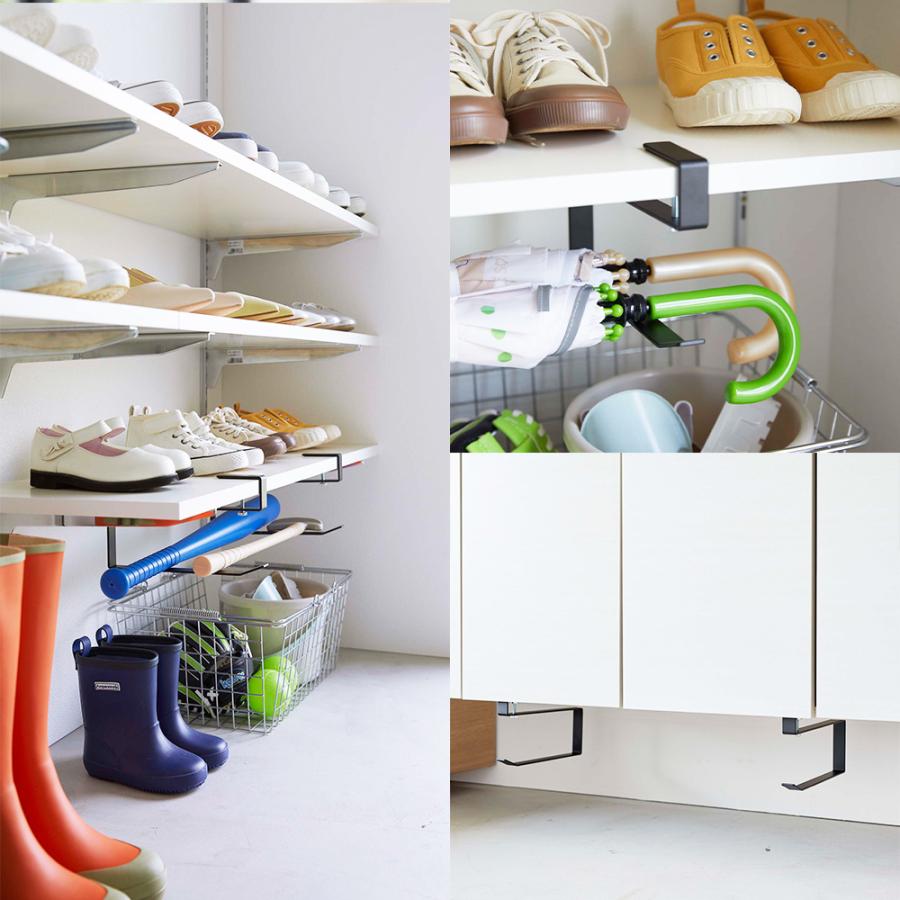 山崎実業 tower 浮かせる 長物 ハンガー タワー 2個組 掃除用具 ほうき 傘 バット 空気入れ 棚下 玄関 収納 下駄箱 | tower | 07