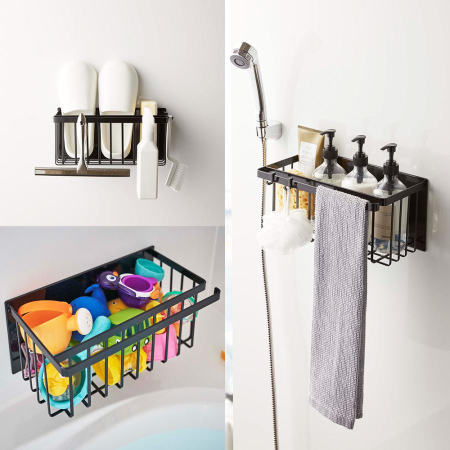 山崎実業 tower マグネット バスルームバスケット タワー 浮かせる収納 お風呂 おもちゃ入れ シャンプー ラック かご カゴ | tower | 07