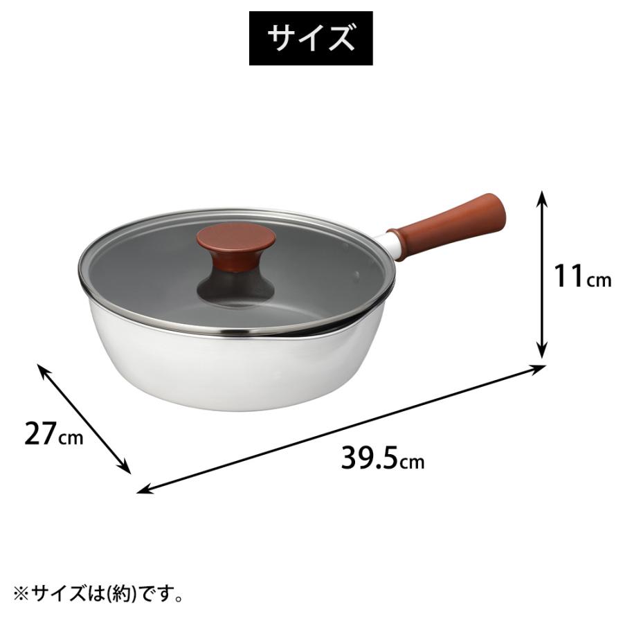 マルチパン 24cm ToMay dolce フライパン ザル 蓋 付き ガス IH対応 ガラス蓋 ふっ素 深型 鍋 揚げ鍋 ざる | 和平フレイズ | 09