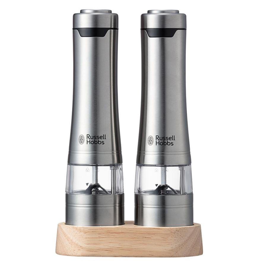 ラッセルホブス Russell Hobbs 電動 ペッパーミル 電動ミル ソルト＆ペッパー 2本ウッドスタンドセット 7923JP ※2本入り キッチン おしゃれ ギフト プレゼント | RUSSELL HOBBS | 11
