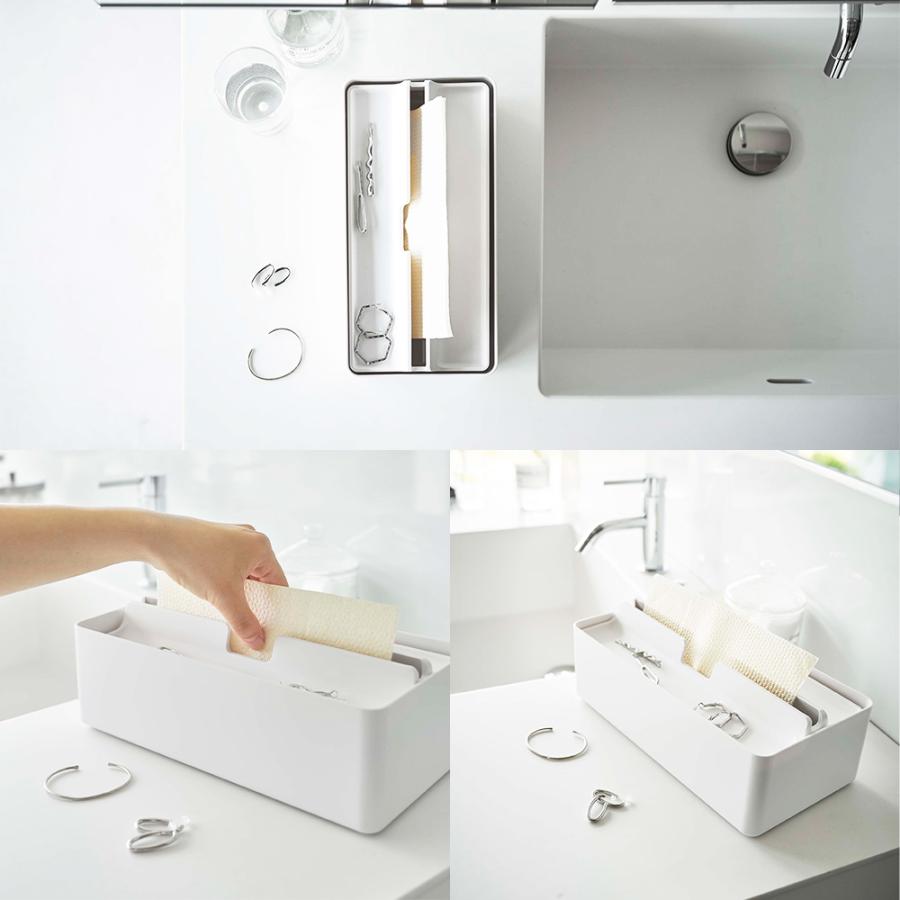 山崎実業 tower トレー 蓋付き ペーパータオルケース タワー ティッシュケース 小物収納 箱ティッシュ ソフトパック ペーパータオル | tower | 06