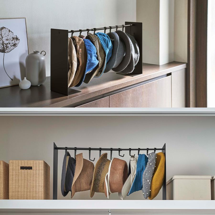 山崎実業 tower 帽子収納スタンド タワー 帽子 キャップ ハット 通学帽 ハンチング 伸縮 フック 10個 収納 ハンガー | tower | 07