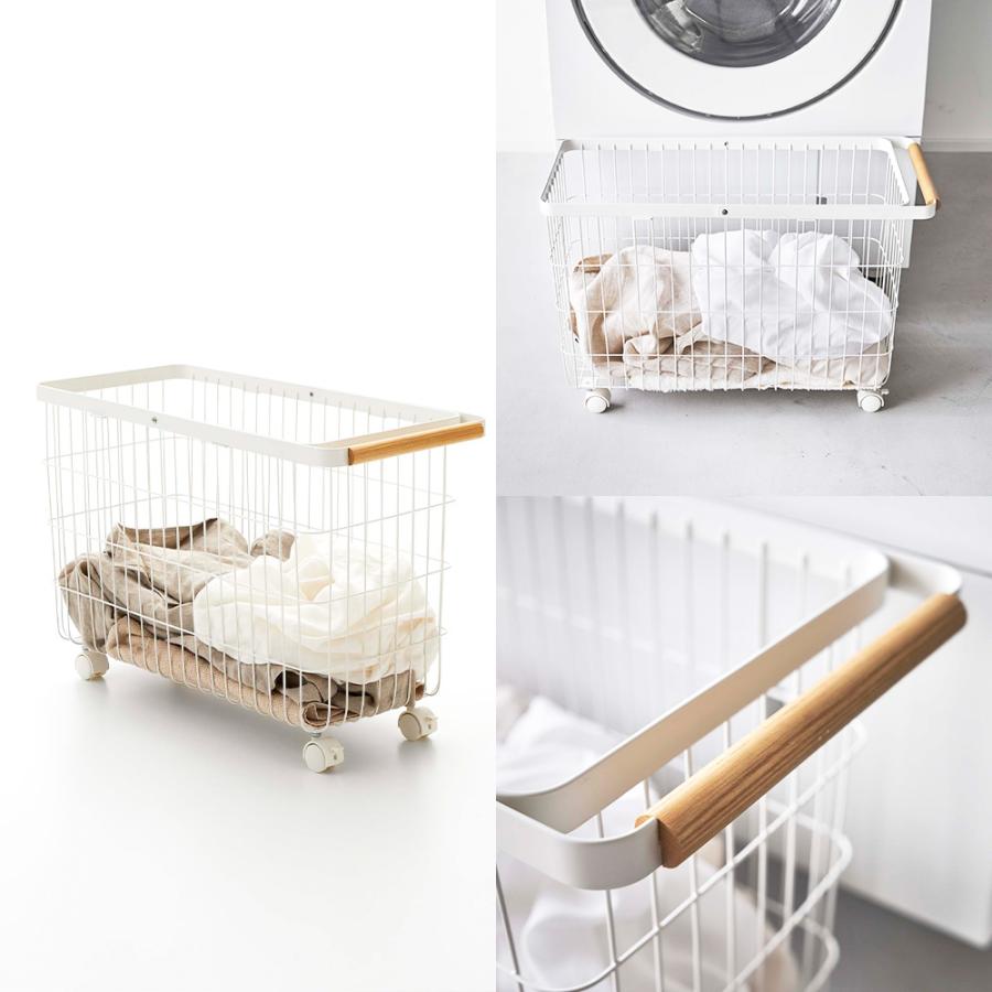 山崎実業 tosca ランドリーバスケット トスカ キャスター付き ワイド&ロー 洗濯かご 洗濯カゴ ランドリー バスケット ランドリーボックス 返品不可 | tosca（山崎実業） | 05