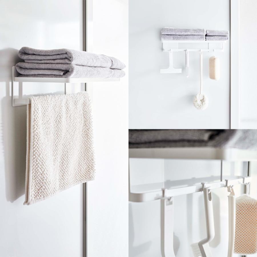 山崎実業 tower マグネット バスルーム バスタオル棚 タワー バスラック タオルラック バスルームラック 棚 お風呂 磁石 タオル棚 | tower | 06