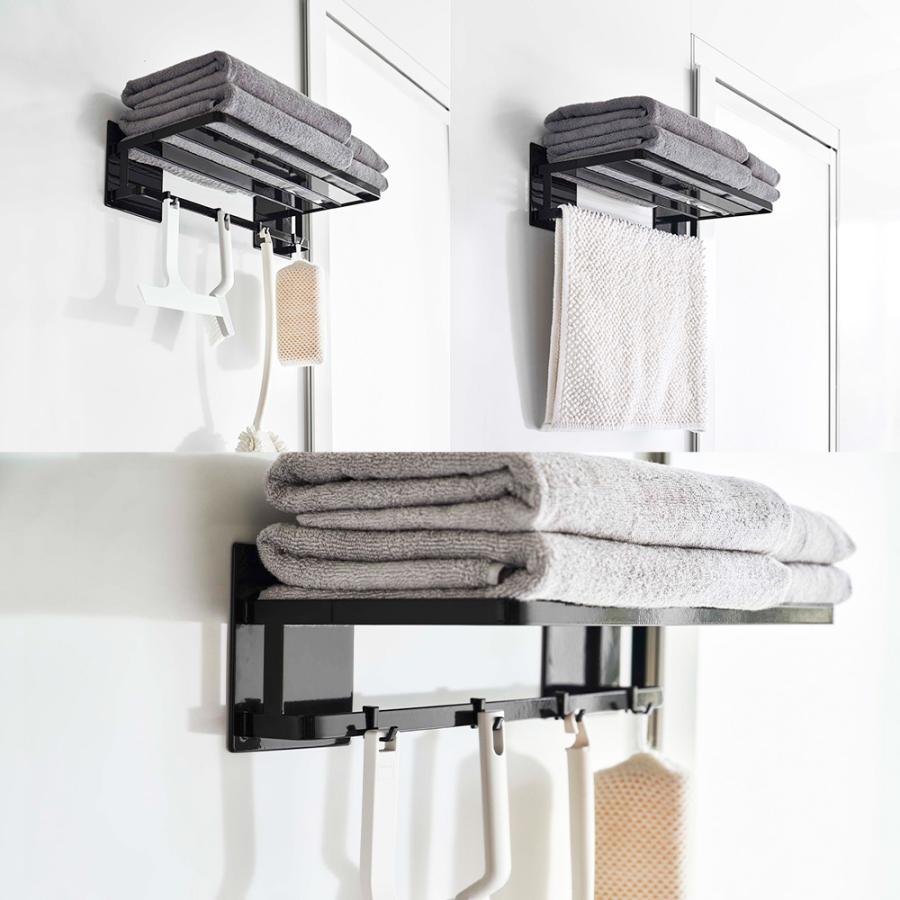 山崎実業 tower マグネット バスルーム バスタオル棚 タワー バスラック タオルラック バスルームラック 棚 お風呂 磁石 タオル棚 | tower | 07