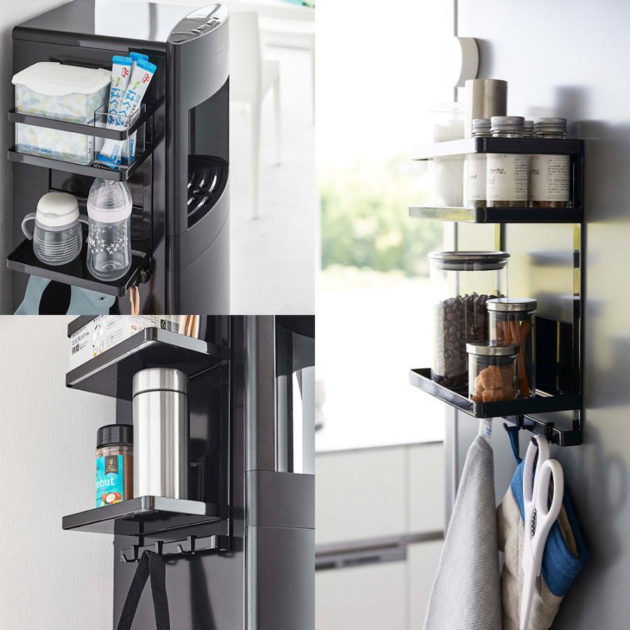 山崎実業 tower ウォーターサーバー横 マグネット ラック タワー 2段 棚 磁石 哺乳瓶 粉ミルク サプリ 薬置き お茶 コップ 浮かせる 収納 | tower | 07