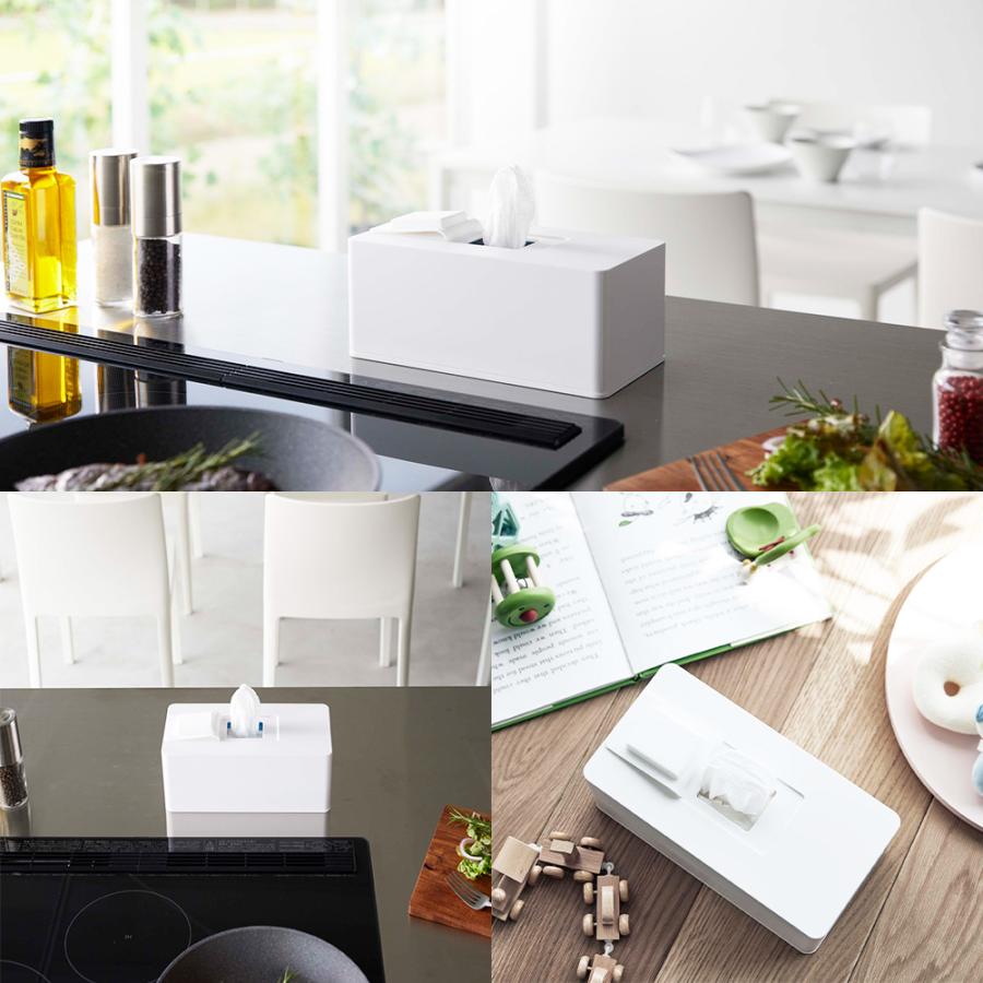 山崎実業 tower 住居用 ウェットクリーナーシート ＆ おしり拭き ケース タワー ウェットティッシュ ウエットシート ケース ボックス 収納 大容量 掃除 | tower | 06