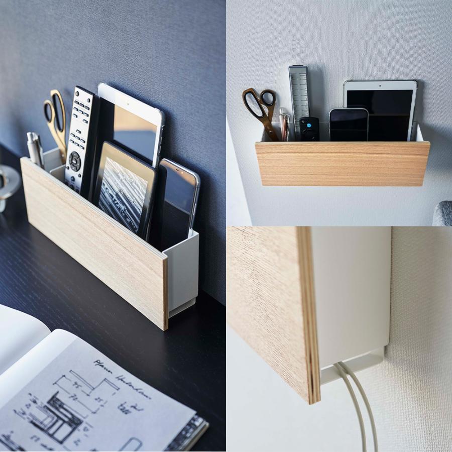 山崎実業 RIN 石こうボード壁対応 タブレット ＆ リモコンホルダー リン スマホ スマートフォン 収納 浮かせる スタンド ラック 石こうボードピン 木ネジ | RIN（山崎実業） | 07