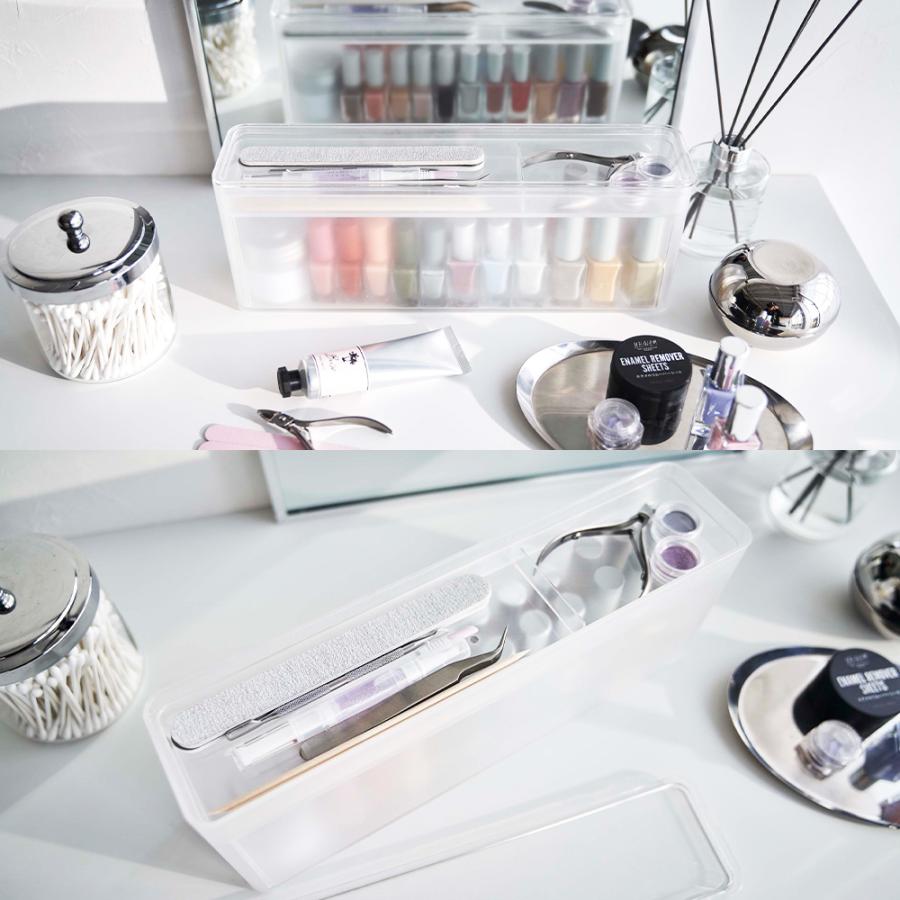 山崎実業 tower ネイル収納ケース タワー マニュキュア パーツ 爪 やすり ヤスリ ネイルファイル ニッパー ピンセット ネイルケア フタ付き | tower | 06