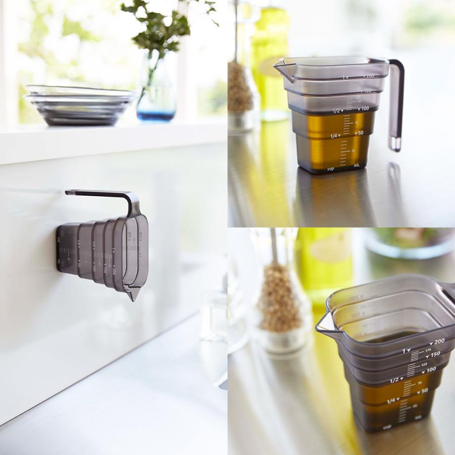 山崎実業 tower マグネット 段々計量カップ タワー 200ml 計量カップ 計量 カップ メジャーカップ 透明 段差 メモリ 目盛り 1カップ 食洗機対応 | tower | 07