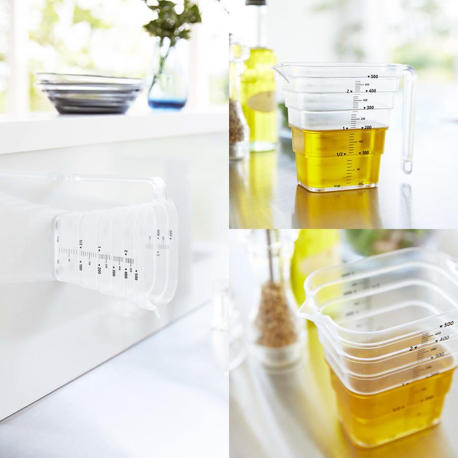 山崎実業 tower マグネット 段々計量カップ タワー 500ml 計量カップ 計量 カップ メジャーカップ 透明 段差 メモリ 目盛り 食洗機対応 | tower | 06