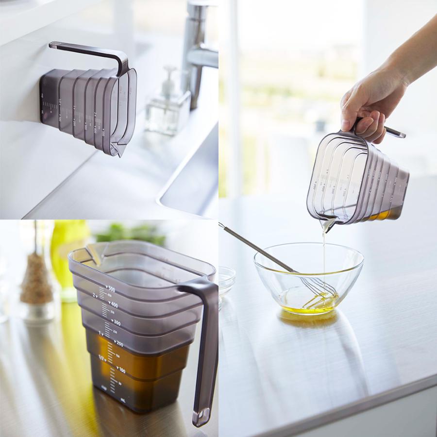 山崎実業 tower マグネット 段々計量カップ タワー 500ml 計量カップ 計量 カップ メジャーカップ 透明 段差 メモリ 目盛り 食洗機対応 | tower | 07