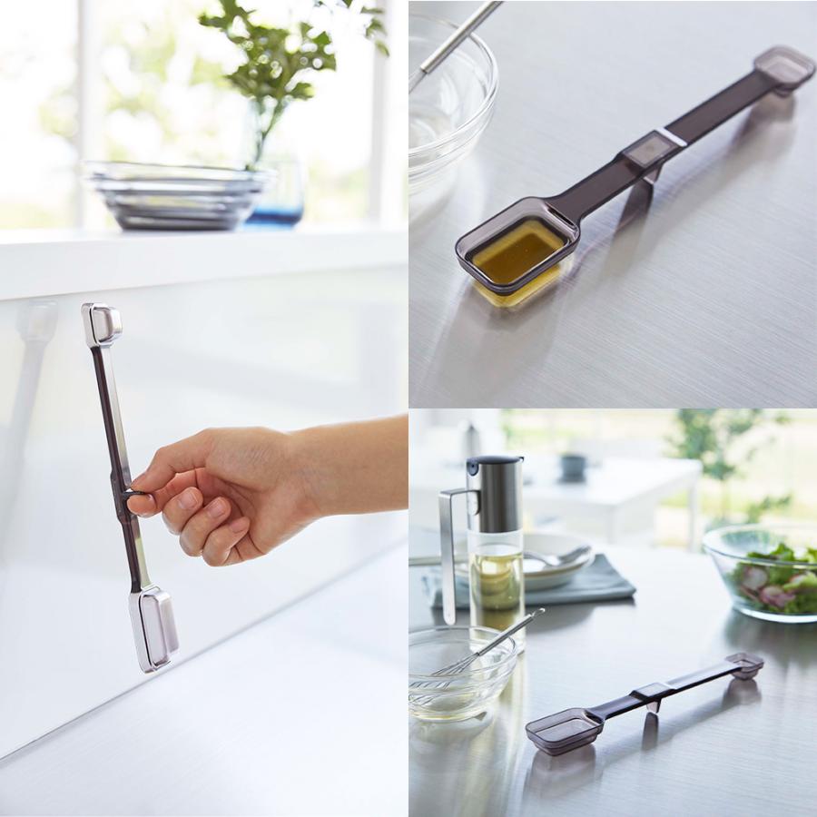 山崎実業 tower マグネット 計量スプーン タワー 計量 スプーン 大さじ 小さじ 大匙 小匙 一体型 メジャースプーン 透明 段差 メモリ 目盛り | tower | 07