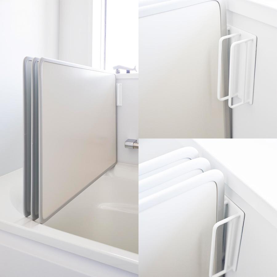 山崎実業 tower マグネット バスルーム 風呂蓋ドライハンガー タワー スタンド ホルダー 磁石 壁 壁面収納 浮かせる 収納 ふた フタ 乾かす | tower | 06