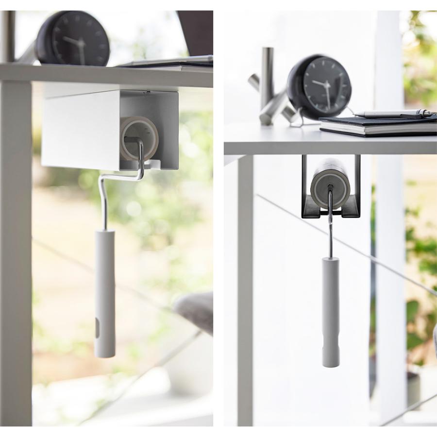 山崎実業 tower テーブル下 カーペットクリーナー ホルダー タワー 粘着ローラー 収納 クリーナー 浮かせて収納 | tower | 06