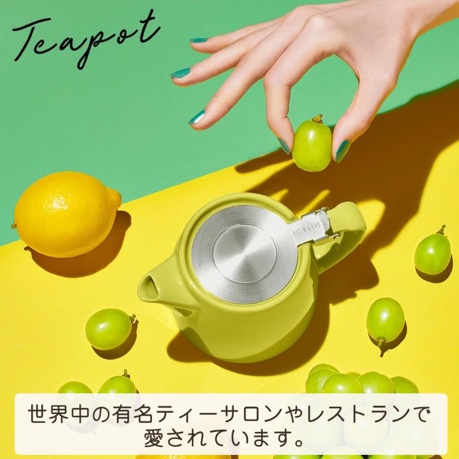 ティーポット 530ml スタンプティーポット おしゃれ 陶器紅茶ポット 急須 ポット 茶こし付 茶こし付き 片手 ハンドル付き フォーライフ 正規輸入 | FORLIFE JAPAN | 19