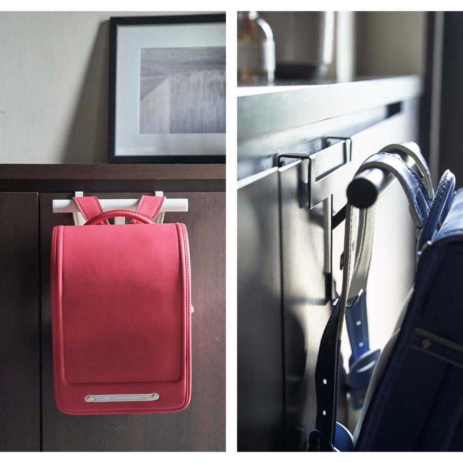 山崎実業 tower 下駄箱扉 ランドセル & リュックハンガー タワー 玄関収納 カバン掛け ラック カバン 鞄 扉 ドア フック 小物 子供部屋 通学 | tower | 06