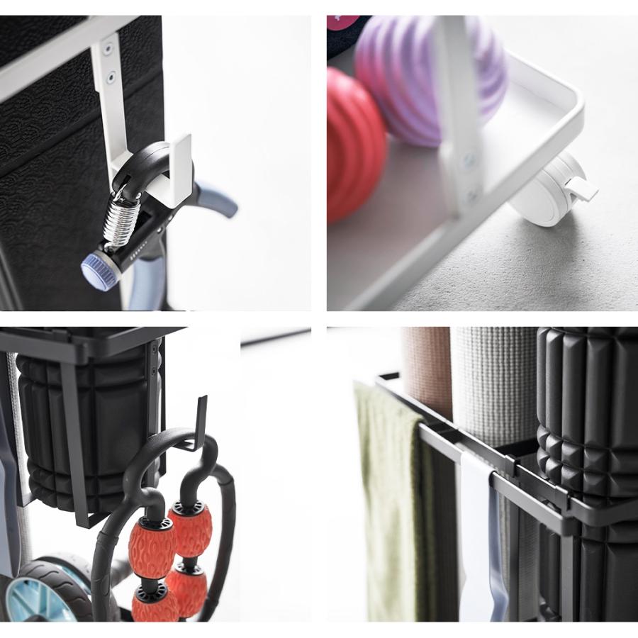 山崎実業 tower キャスター付き フィットネスグッズ収納ラック タワー 収納 ダンベル 腹筋ローラー プレート 筋トレ ウエイト トレーニング | tower | 07