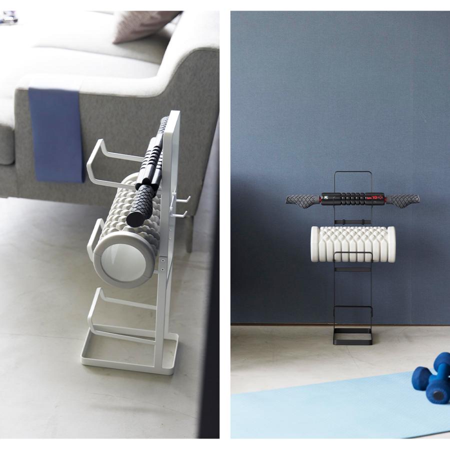 山崎実業 tower フィットネスグッズ収納ラック タワ 収納 スタンド ヨガマット 厚手 フォームローラー スティック 腹筋ローラー 一輪 | tower | 07