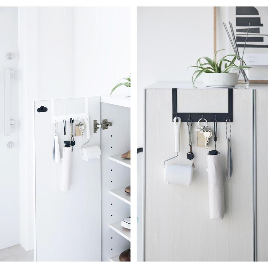 山崎実業 tower 下駄箱扉引っ掛けフック＆ツールホルダー タワー 玄関収納 玄関周り 両面 収納 ホルダー フック 日用品 雑貨 小物収納 スプレー 鍵置き | tower | 06