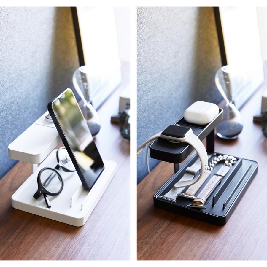 山崎実業 tower モバイル充電ステーション タワー スマートデバイス 置き場 スマホスタンド スマートフォンスタンド 縦 横置き スマホ 収納 スマートウォッチ | tower | 06