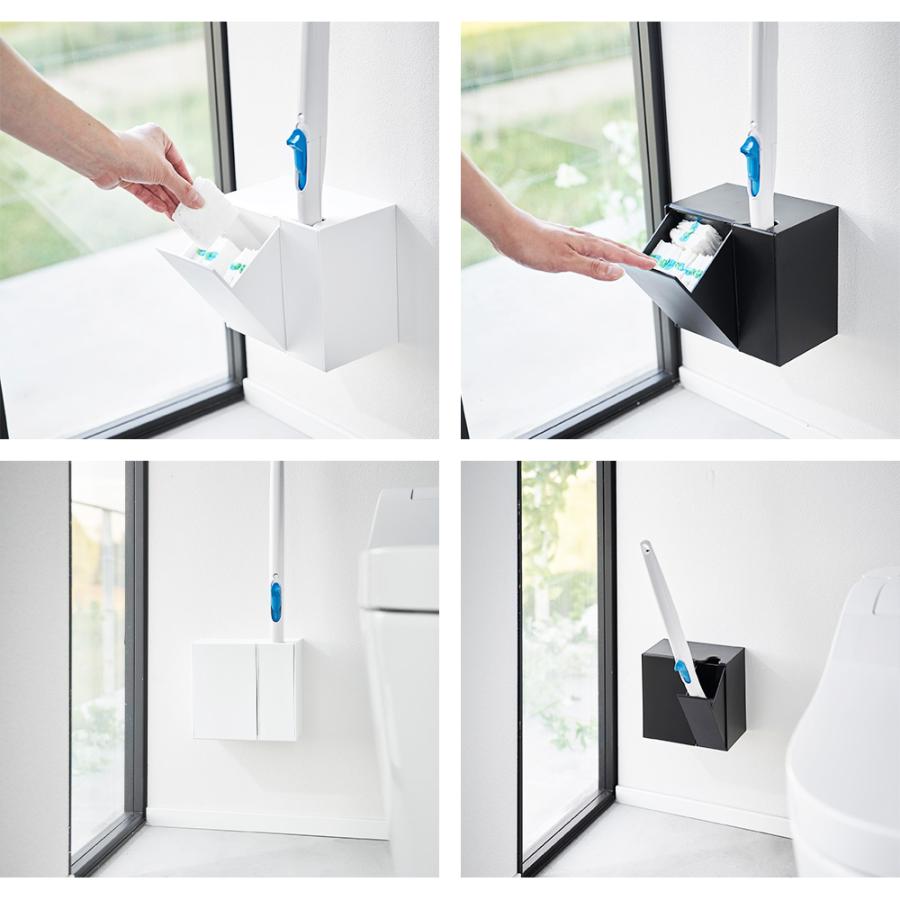 tower 山崎実業 ウォール流せるトイレブラシ&替えブラシホルダー