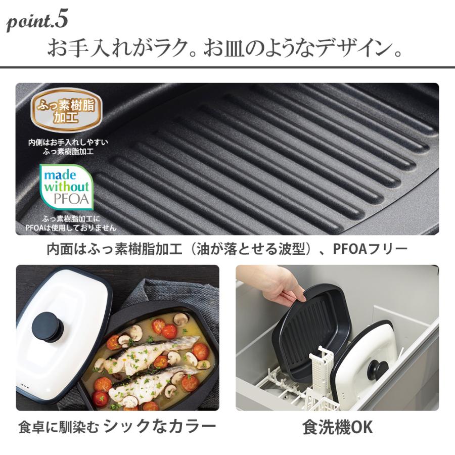 グリルパン 電子レンジ フタ付き パリージュ レンジパン L 深型 蓋付き 魚焼き器 角型 焼き目 レンジ専用 食洗機対応 レシピ付き 和平フレイズ | 和平フレイズ | 07