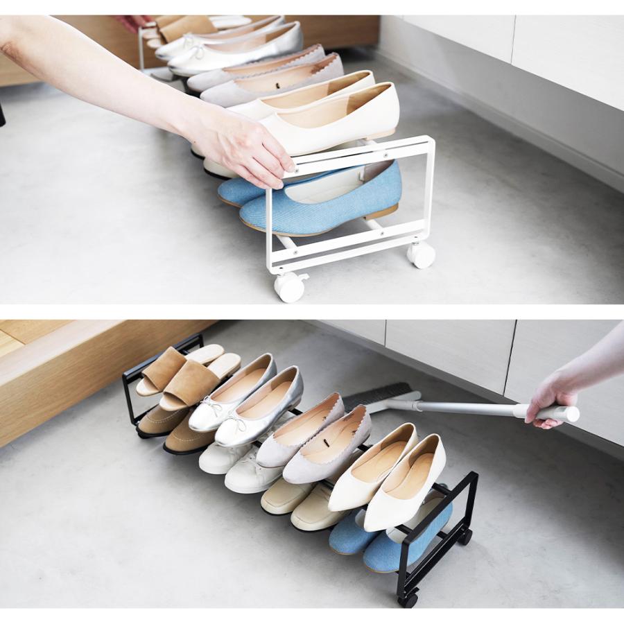 山崎実業 tower 引き出せるキャスター付きシューズラック タワー 2段 靴箱 くつ 収  玄関 下駄箱下 シューズ ブーツ 靴収納 | tower | 07