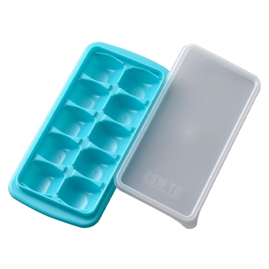 エビス ワンプッシュアイストレー PH-F79 製氷皿 製氷器 離乳食 だし汁冷凍 水筒 取り出し簡単 密閉フタ 重ね置き | EBiSU（日用品） | 06