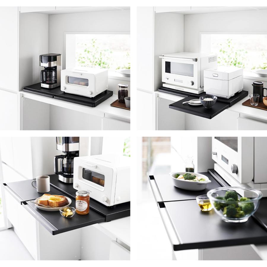 山崎実業 tower キッチン家電下 スライドテーブル タワー W80 幅80cm 収納 ラック 引き出し 作業台 一時置き カウンター キッチン収納 | tower | 07